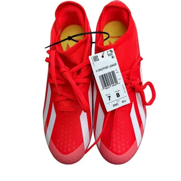 Adidas X Crazyfast League FG Soccer Cleats Red White Men 7 Women 8 Width D NWOB - Picture 2 of 12